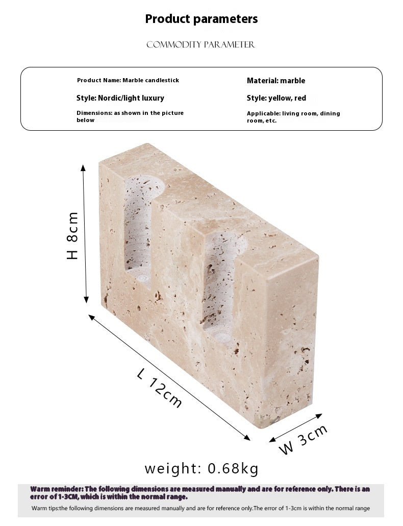 Retro Ins Cave Stone Candle Holder Home Model Room Desktop Soft Decoration Creative Ornaments