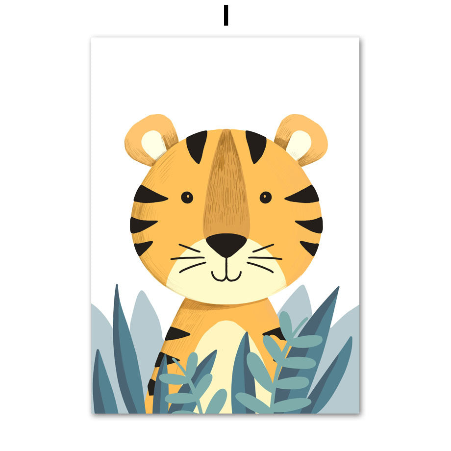 Wild Jungle Animal Art Poster Canvas Painting