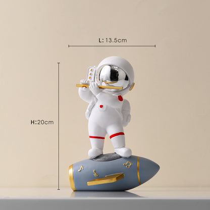 Accesorios de decoración del hogar Figuras de astronauta de resina nórdica