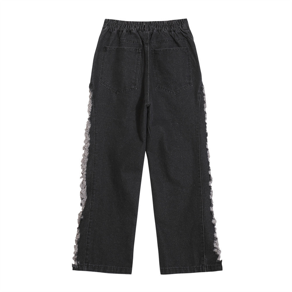 Men's Letter Printed Casual Wide-leg Pants