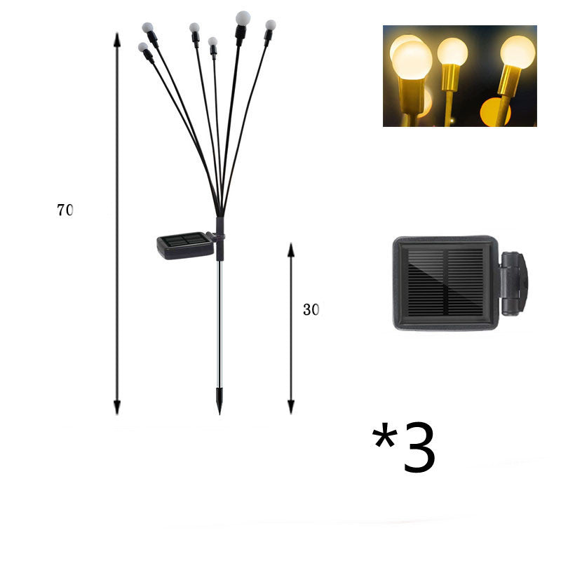 Simulation luciole lumière solaire décoration de jardin extérieur pelouse paysage lampe décor de noël lumières LED solaires lumières de jardin en plein air