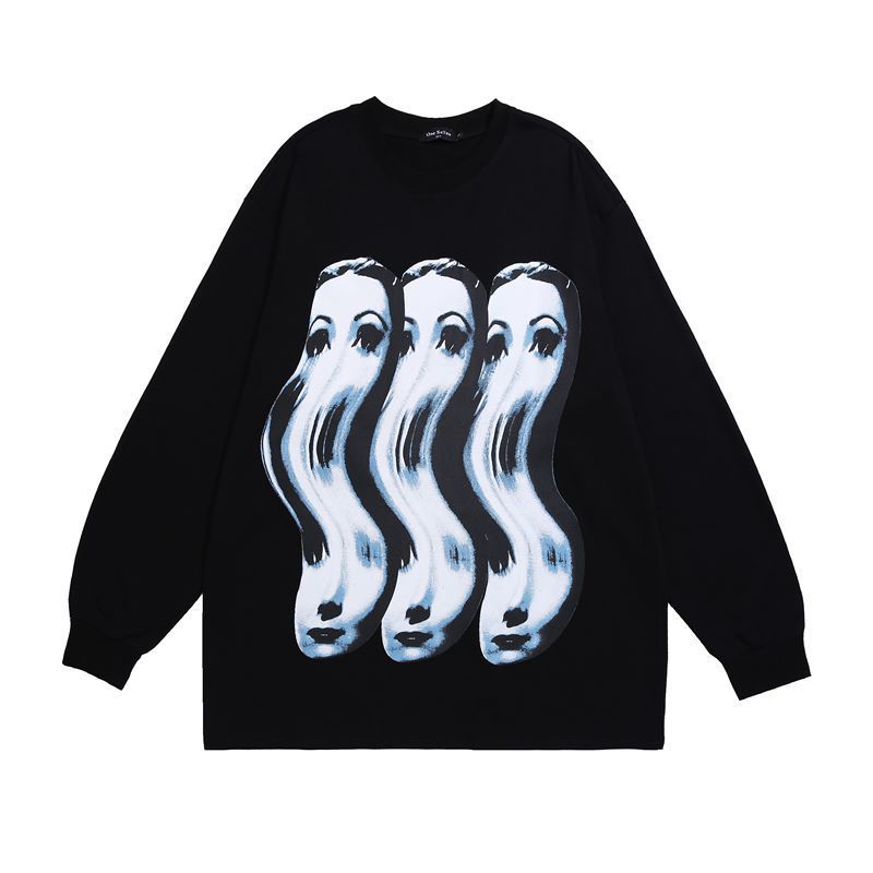 Spoof Printed Long-sleeved Bottoming T-shirt For Men And Women