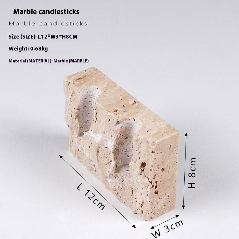 Retro Ins Cave Stone Candle Holder Home Model Room Desktop Soft Decoration Creative Ornaments