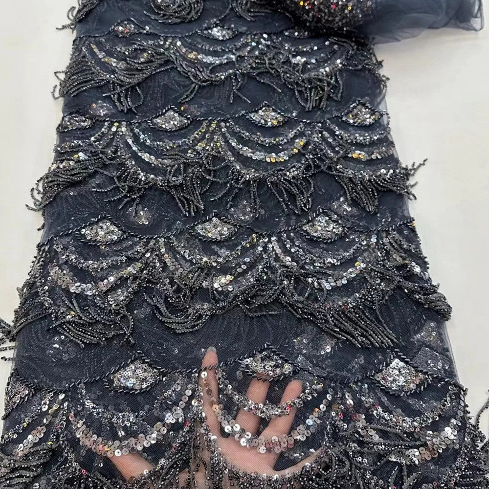 Robe de mariée en tissu de dentelle de tube de perles de gland