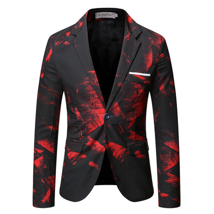 Chaqueta de traje estampada ajustada de estilo coreano, ropa Formal profesional de negocios