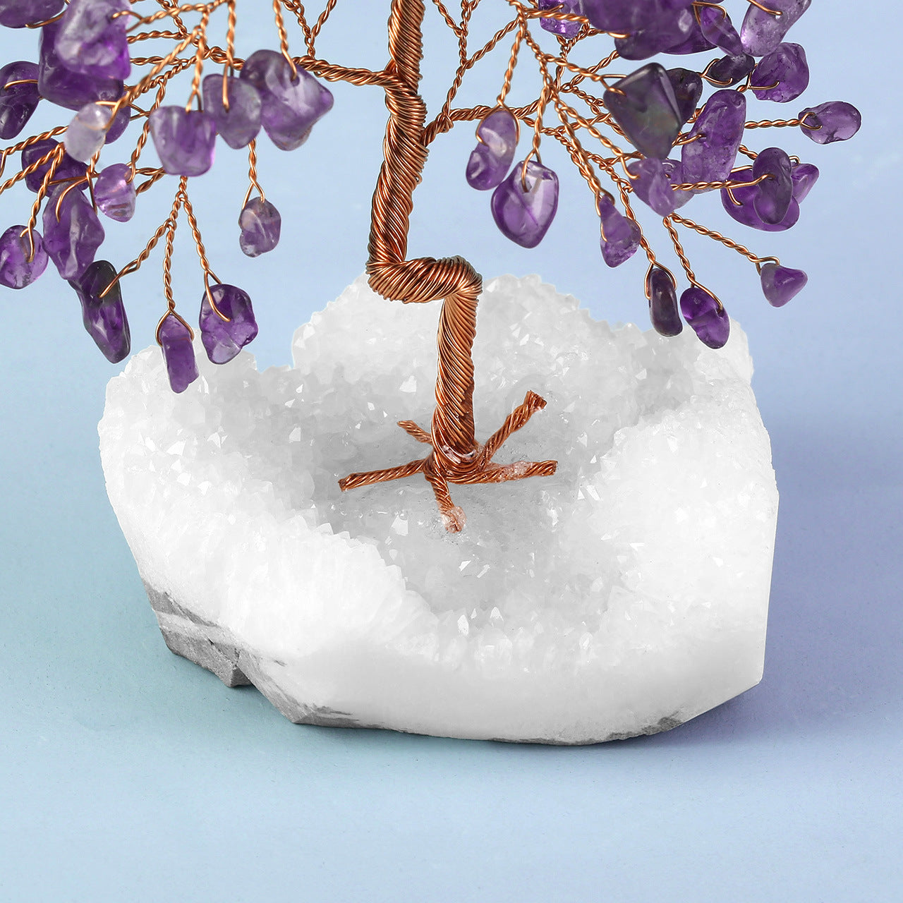 Tronco Doblado Árbol De Cristal Blanco Base De Racimo Adornos De Árbol Pequeño Árbol De Grava