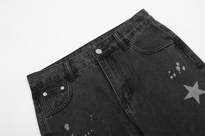 XINGX Printed Straight Jeans For Men