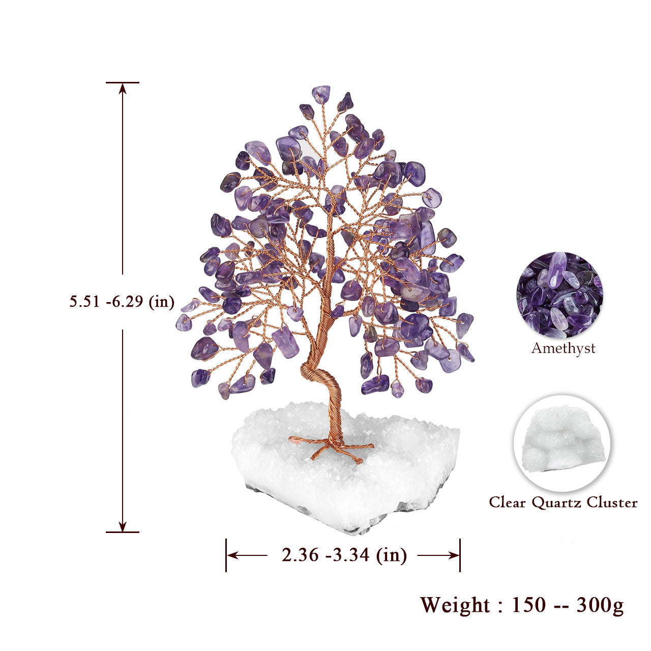 Tronco Doblado Árbol De Cristal Blanco Base De Racimo Adornos De Árbol Pequeño Árbol De Grava