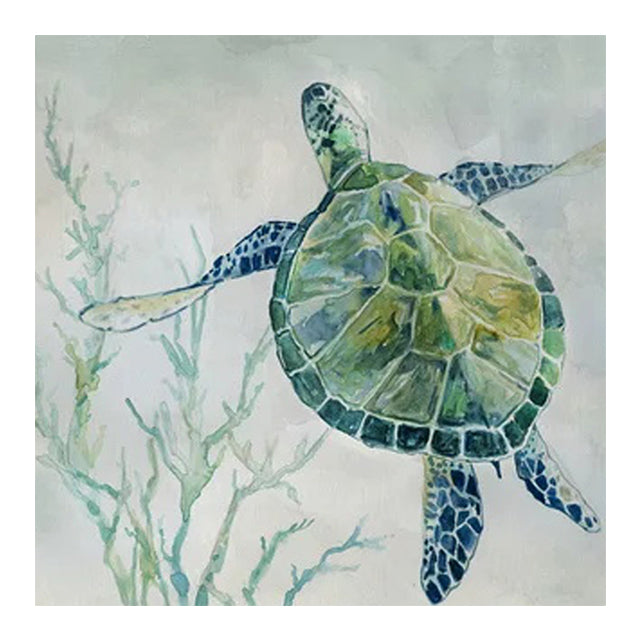 Póster artístico de pared con pintura en lienzo de tortuga