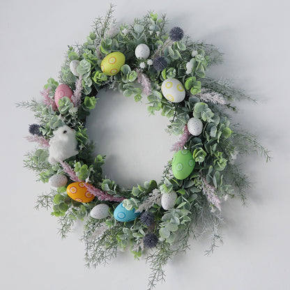 Wreath Easter Egg Doll Festive Door Hanging Wall Decor Wreath