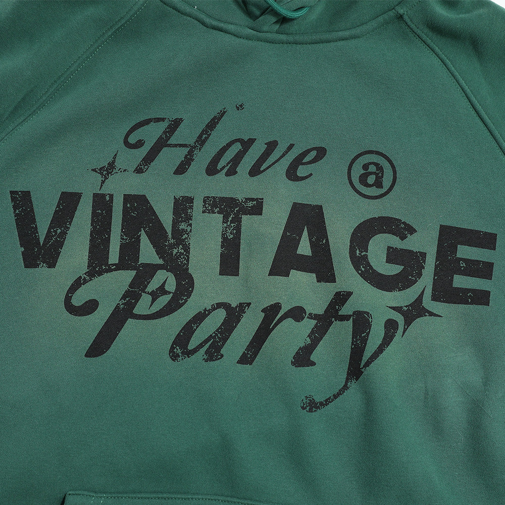 Street Letters Printed Velvet Padded Hooded Sweatshirt Autumn And Winter