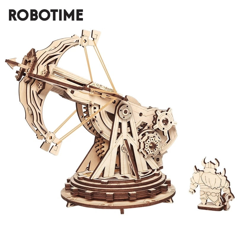 Robotime ROKR siège baliste lourde 3D Puzzle en bois jeu de guerre assemblage jouets cadeaux pour enfants garçons enfants KW401 livraison directe