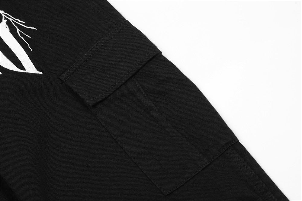 Pantalon décontracté droit imprimé lettre pour homme