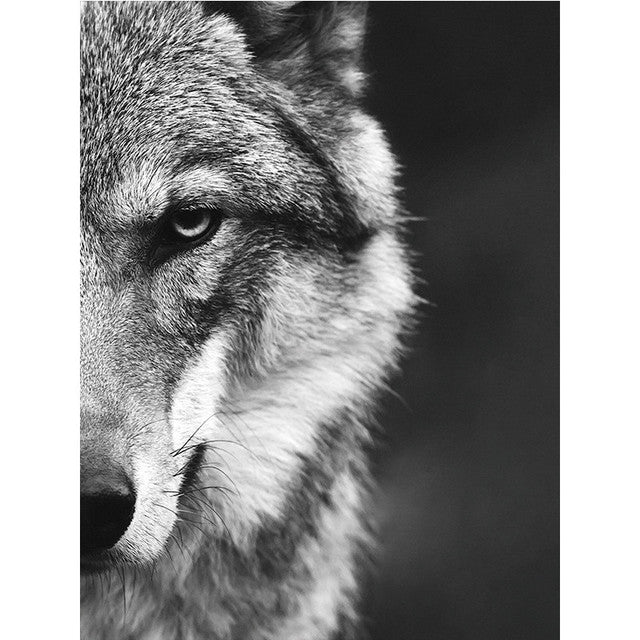 Scandinavian Style Forest Wolf Head Art Poster