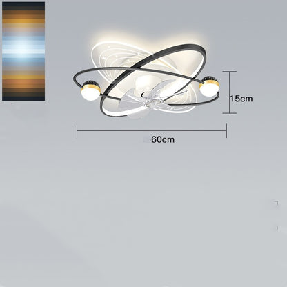 Modern Simple Bedroom Living Room Projection Fan Overhead Light