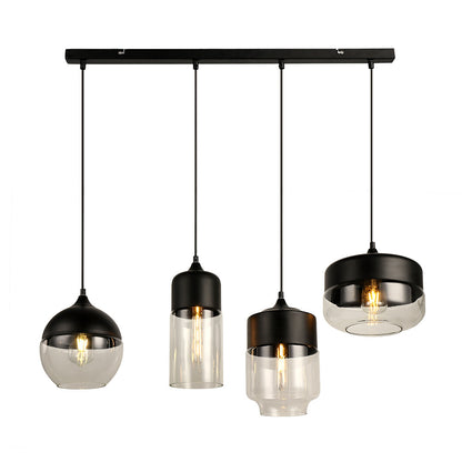 Black Amber Transparent Glass Chandelier