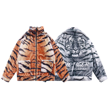 Printed Plush Cotton Coat Jacket Men