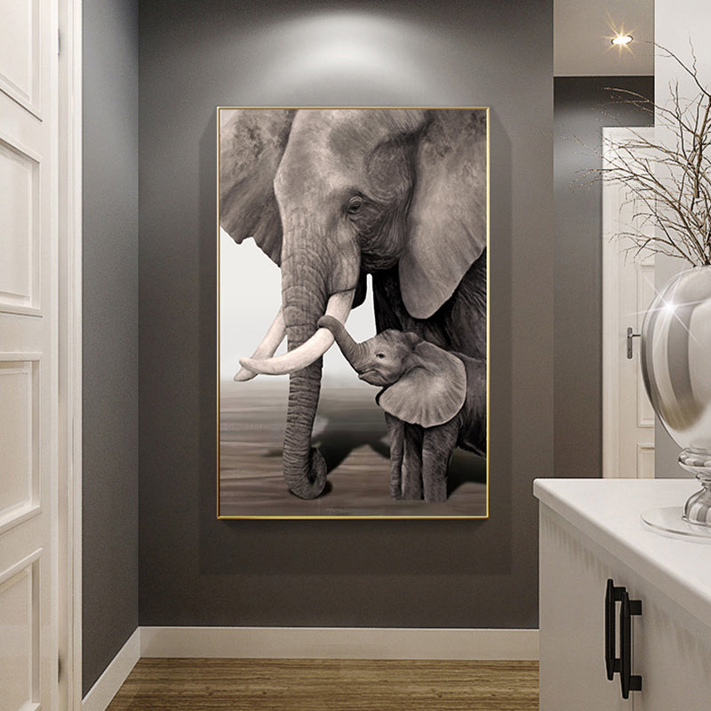 Decoración del hogar, cartel de elefante, lienzo sin marco, núcleo de pintura