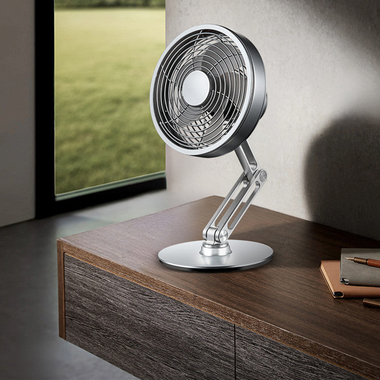 Ventilador eléctrico giratorio de 360 ​​grados con carga USB, plegable