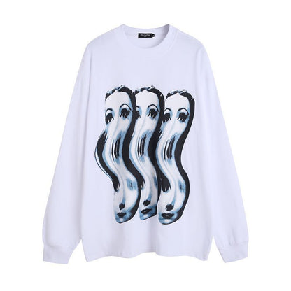 Spoof Printed Long-sleeved Bottoming T-shirt For Men And Women