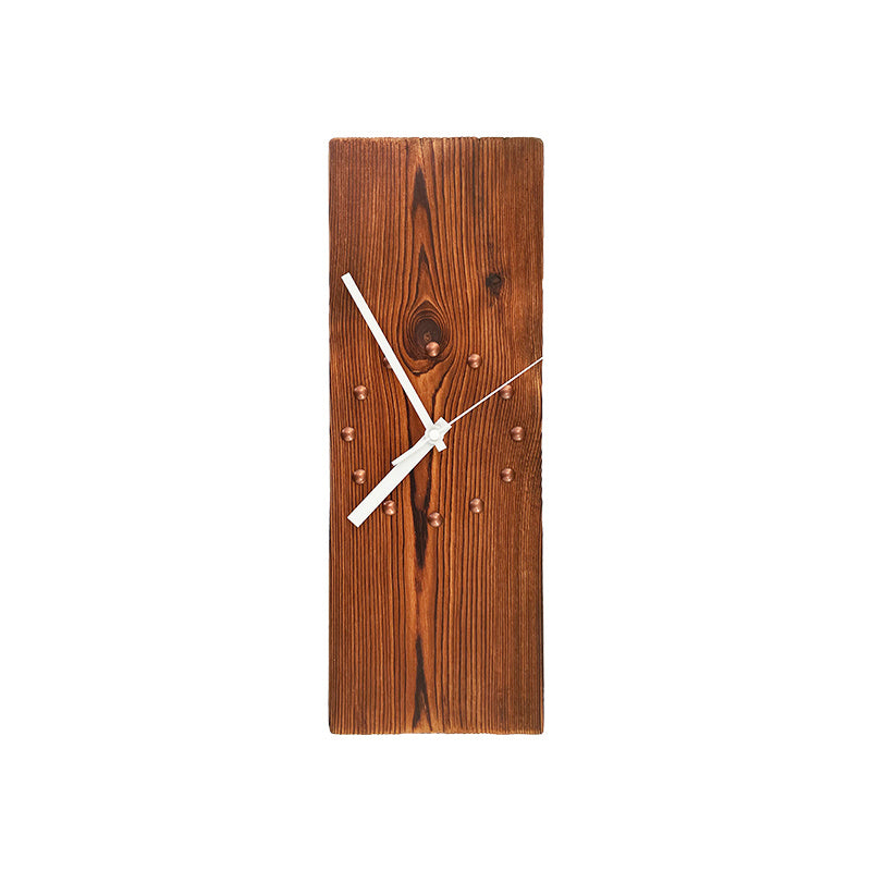 Reloj de pared rectangular Art Déco vintage de madera maciza