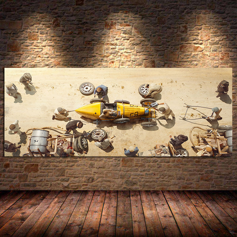 Racing Repair Canvas Painting Poster Home Living Room Decor