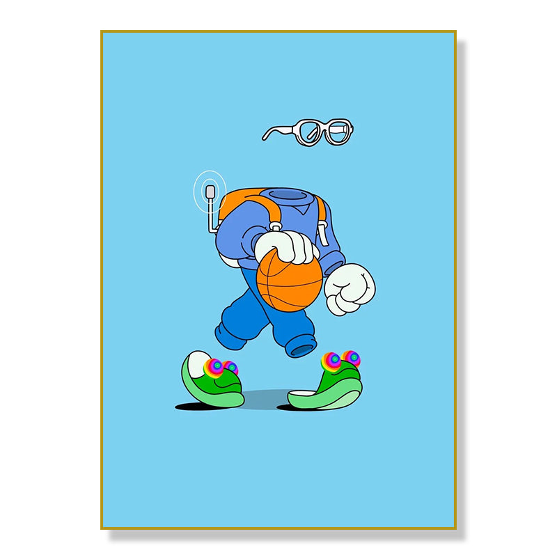 Sports Cartoon Characters Art Poster Home Living Room Canvas Painting