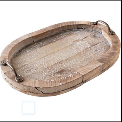 Wooden Vintage Old Portable Cedar Tray With Handle Food Photography