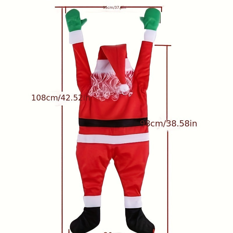 Santa Claus Climbing Wall Decor Clothes Christmas Funny Pendant Ornaments Hanging Ornaments Gifts