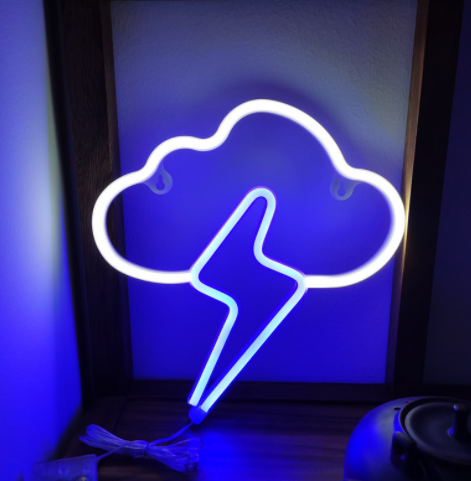 Nouveau Style Led nuage foudre néon USB batterie modélisation lampe décoration intérieure