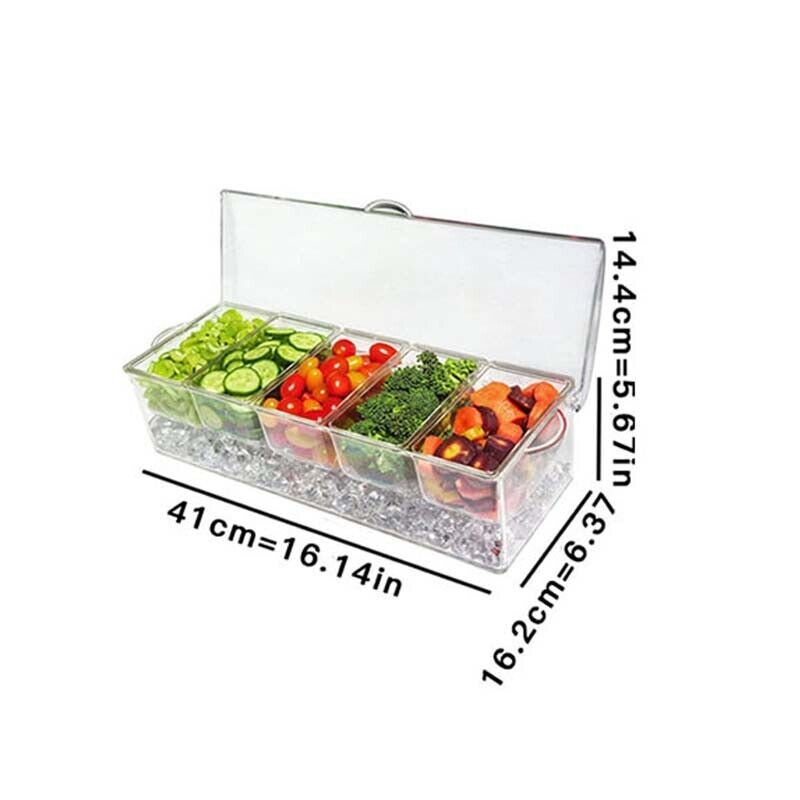 On Ice Bar Fruit Garnish Spice Box Condiment Dispenser Seasoning Storage Kitchen