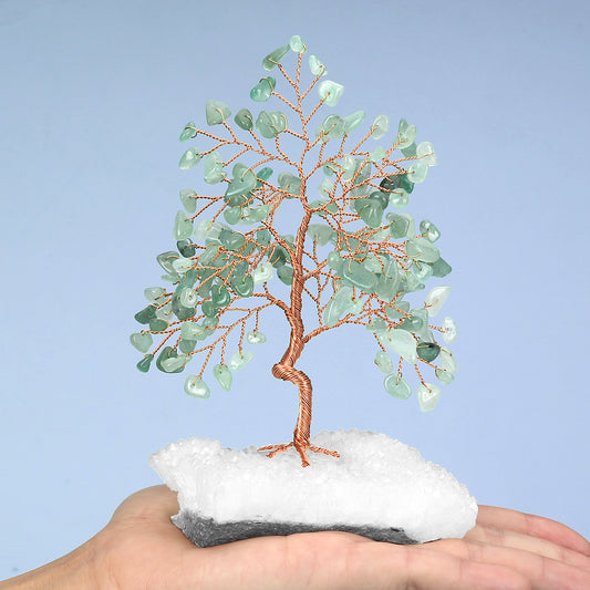 Tronc courbé en cristal blanc, Base de grappe d'arbre, petits ornements d'arbre, arbre de gravier