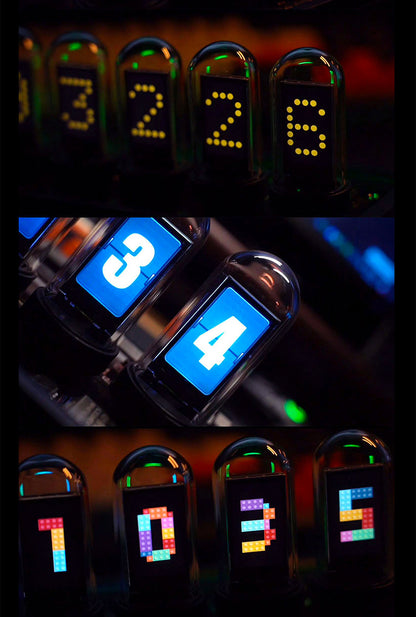 RGB Pseudo Glow Tube Escritorio Decoración Creativa Reloj Digital