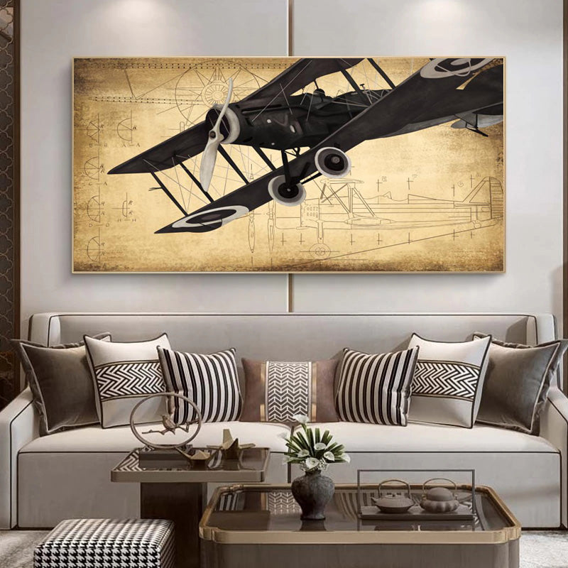 Affiche imprimée d'avion Vintage, peinture sur toile