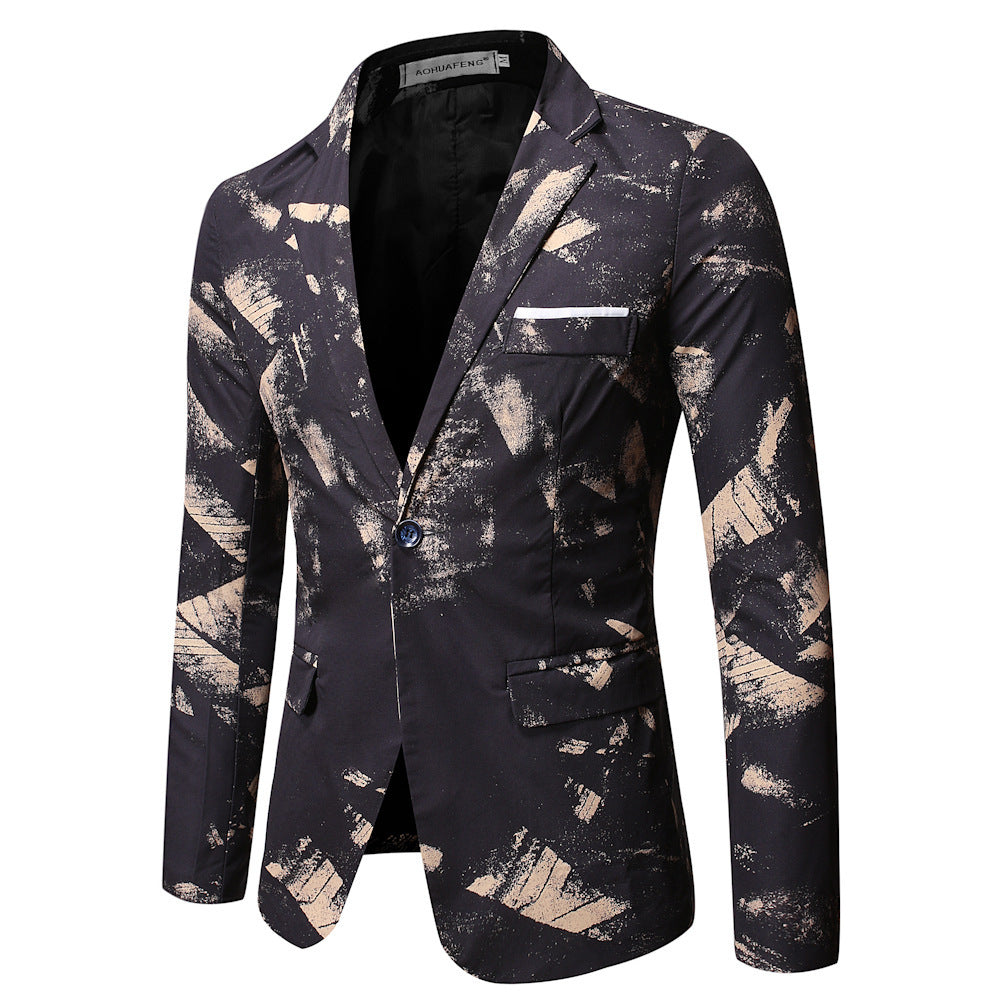 Chaqueta de traje estampada ajustada de estilo coreano, ropa Formal profesional de negocios