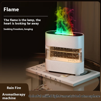 Humidificateur de pluie et de feu, petite lampe de nuit, diffuseur d'arôme d'huile essentielle, pour la maison et le bureau