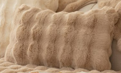 Coussin de canapé moderne en peluche de lapin épaissi d'hiver