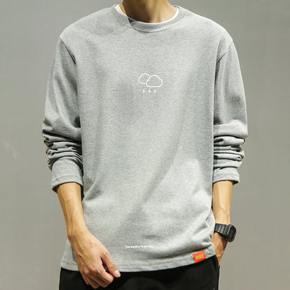 Trendy Brand Simple Printed Sweater Men's Korean Version