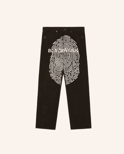 Printed Fashion Fingerprint Versatile Couple Jeans