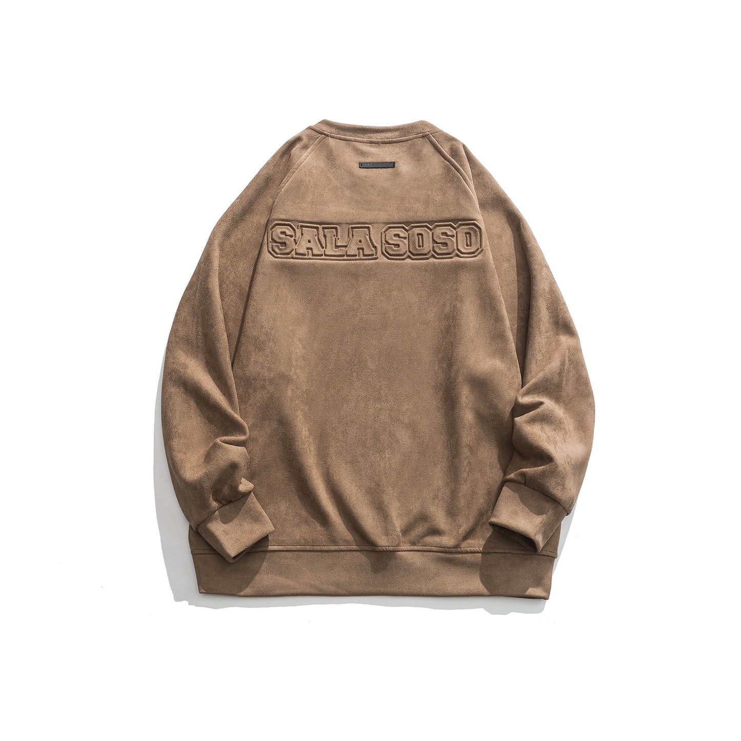 Letter Printed Deerskin Cashmere Crewneck Sweater