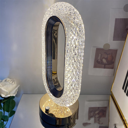 Lámpara de cristal de ambiente de escritorio táctil de lujo, luz sencilla, decoración decorativa para el hogar