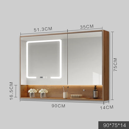 Armoire intelligente avec lumières Led, Anti-buée, Type mural suspendu, toilettes, Dressing, salle de bains, miroir combiné