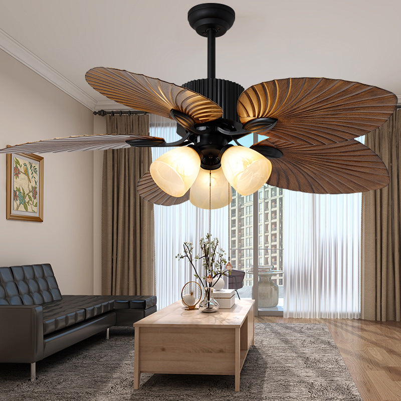 Palm-leaf Fan Vintage Chandelier Quiet Frequency Conversion