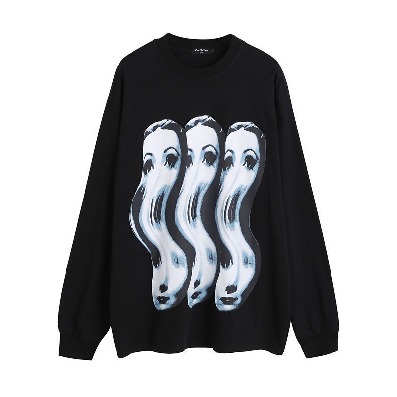 Spoof Printed Long-sleeved Bottoming T-shirt For Men And Women