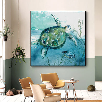 Peinture sur toile de tortue, affiche d'art mural