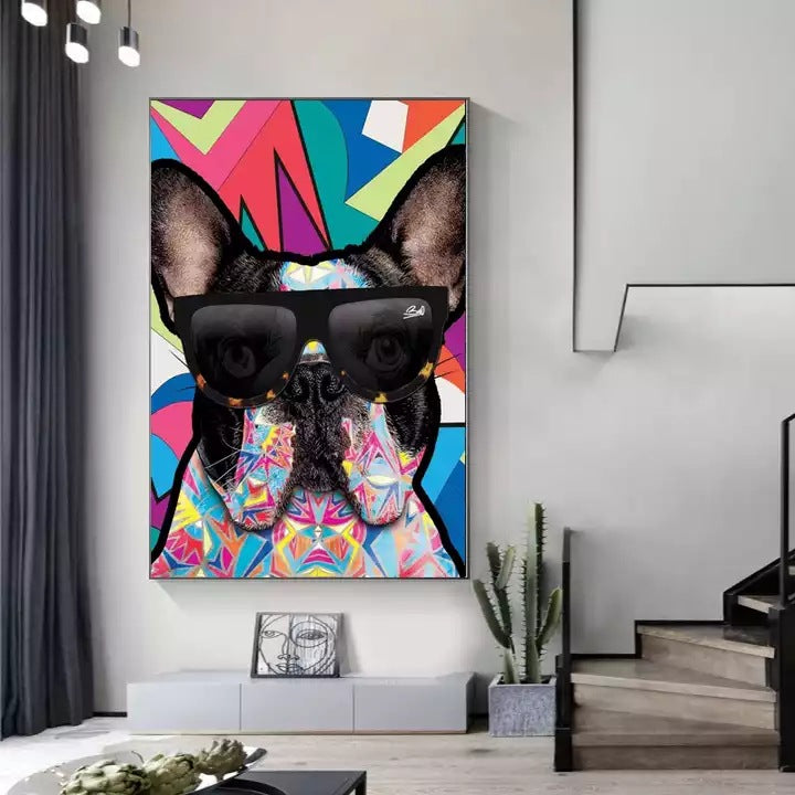 Peinture sur toile avec Graffiti de rue, animaux, chats, chiens, lapins, affiches décoratives pour salon et chambre à coucher