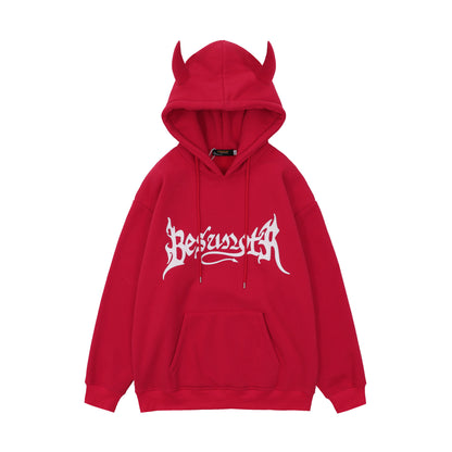 Men's Printed Fleece Devil Hoodie