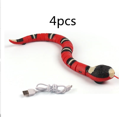 Jouets interactifs à détection intelligente pour chat, serpent électronique automatique, jeu de teasing, jouets pour chaton rechargeables par USB, pour chats, chiens, animaux de compagnie