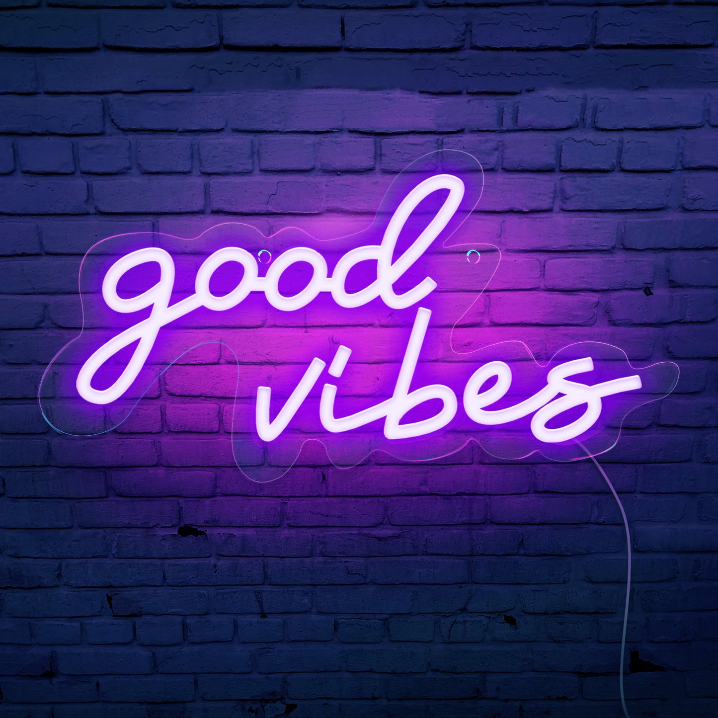 Neon Shape Good Vibes Luminous Word Acrylic