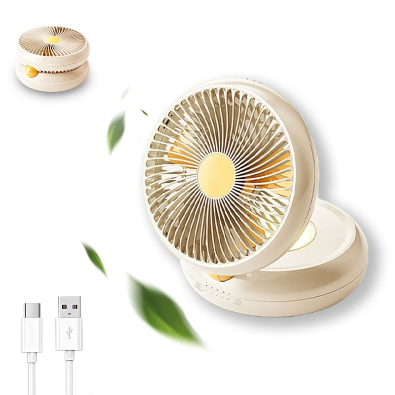 Table Fan, Rechargeable Remote Control Fan With Auto Oscillation 90 Foldable Ultra Quiet 4 Speeds Wind, Portable Air Circulator Fan,Hang Hook, USB Wall Fan For Bedroom Office Kitchen